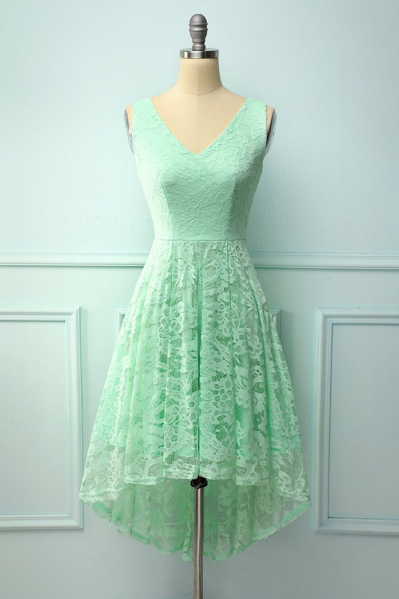 Load image into Gallery viewer, Mint Lace Asymmetrical Dress