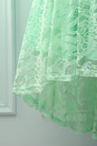 Mint Lace Asymmetrical Dress