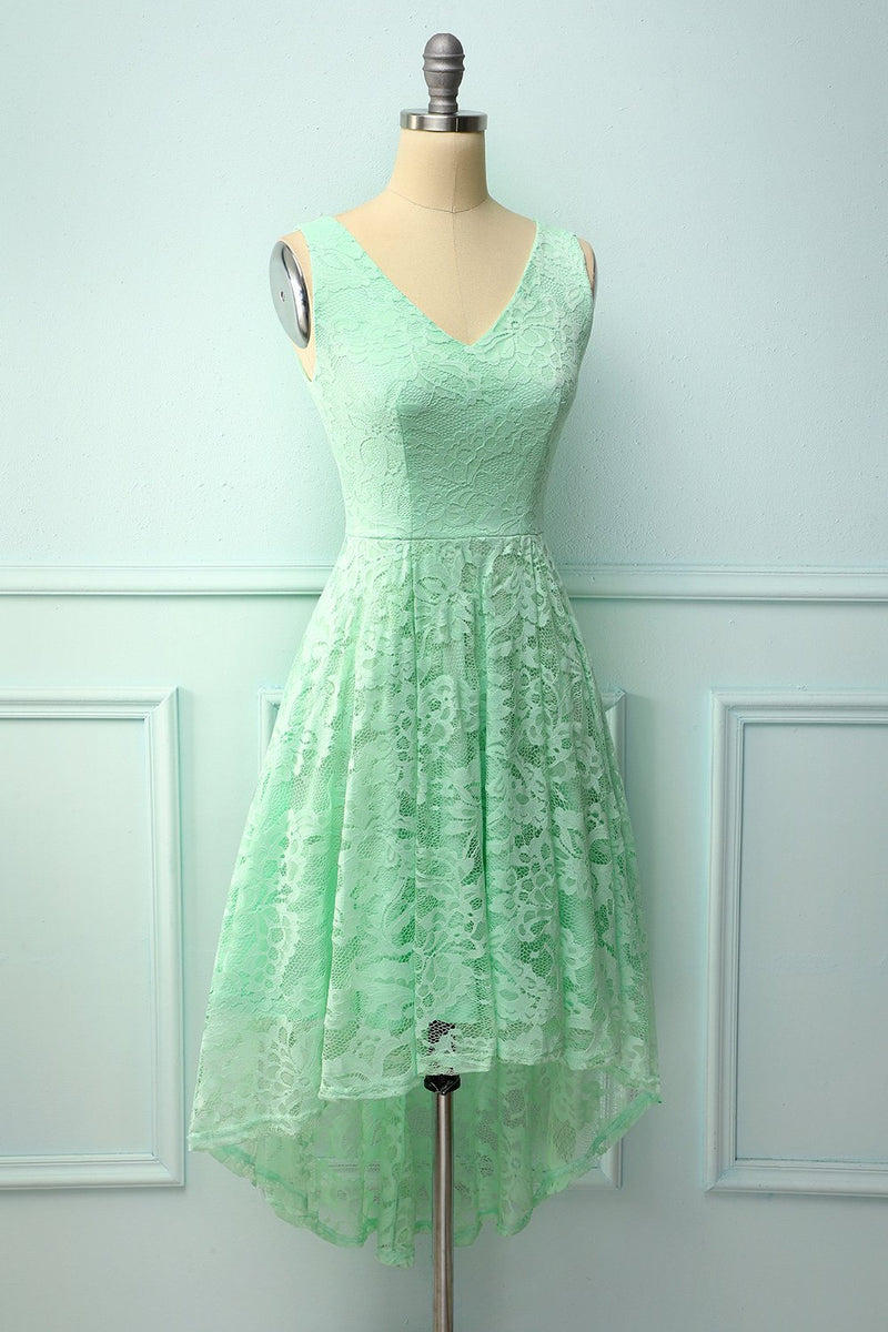 Load image into Gallery viewer, Mint Lace Asymmetrical Dress