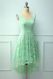 Mint Lace Asymmetrical Dress