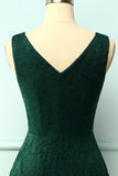 Green Lace Asymmetrical Dress