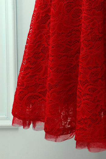 Lace Red Formal Dress