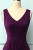 Load image into Gallery viewer, Lace Grape Asymmetrical Dress