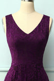 Lace Grape Asymmetrical Dress