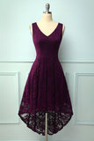 Lace Grape Asymmetrical Dress