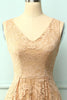 Load image into Gallery viewer, Lace Champagne Asymmetrical Dress