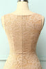 Load image into Gallery viewer, Lace Champagne Asymmetrical Dress