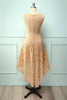 Load image into Gallery viewer, Lace Champagne Asymmetrical Dress