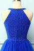 Load image into Gallery viewer, Royal Blue Halter Lace Dress