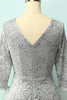 Load image into Gallery viewer, Grey 3/4 Sleeves Formal Dress