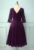Load image into Gallery viewer, Grape 3/4 Sleeves Formal Dress