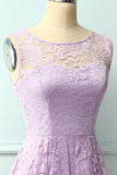 Asymmetrical Lavender Lace Dress