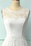 Asymmetrical White Lace Dress