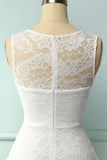 Asymmetrical White Lace Dress