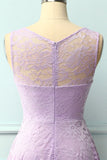 Asymmetrical Lavender Lace Dress