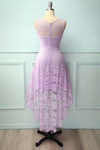 Asymmetrical Lavender Lace Dress