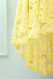 Asymmetrical Yellow Lace Dress