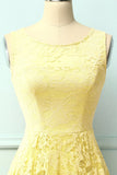 Asymmetrical Yellow Lace Dress