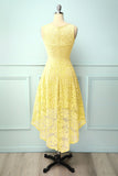 Asymmetrical Yellow Lace Dress