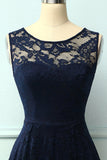 Asymmetrical Navy Lace Dress