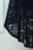 Asymmetrical Navy Lace Dress