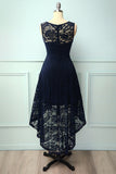 Asymmetrical Navy Lace Dress