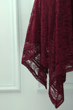 Burgundy Asymmetrical Lace Dress