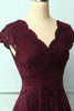 Load image into Gallery viewer, Burgundy V Neck Midi Lace Dress