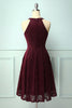 Load image into Gallery viewer, Burgundy Halter Lace Midi