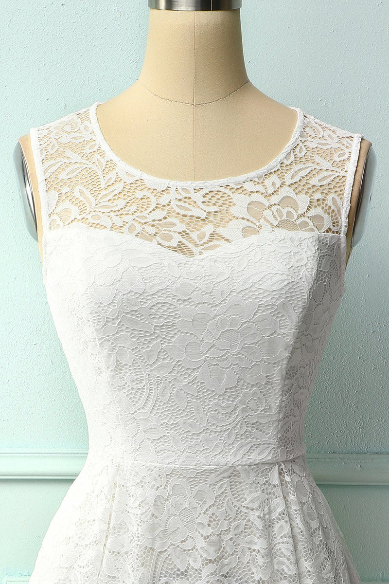 Load image into Gallery viewer, White Midi Lace Dress