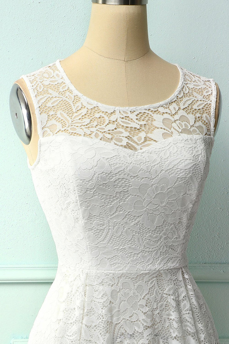Load image into Gallery viewer, White Midi Lace Dress
