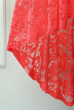 Coral High Low Lace Party Dress