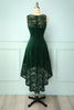 Load image into Gallery viewer, Dark Green High Low Lace Party Dress
