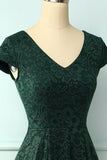 Dark Green High Low Lace Dress