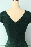 Dark Green High Low Lace Dress