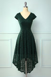 Dark Green High Low Lace Dress