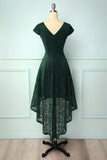 Dark Green High Low Lace Dress