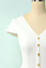 Load image into Gallery viewer, White Button Shift Dress
