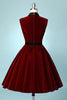 Load image into Gallery viewer, Burgundy Velvet Short Dress