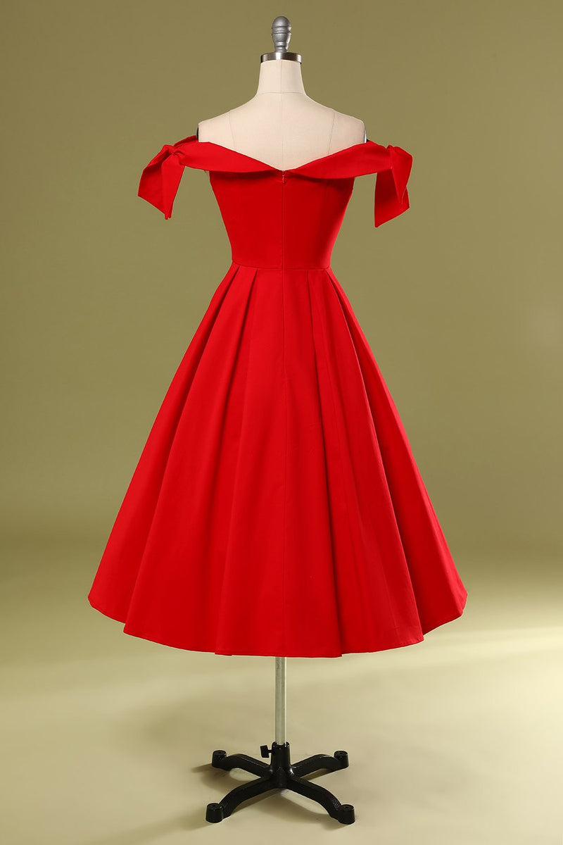 Load image into Gallery viewer, Red Off the Shoulder Party Dress