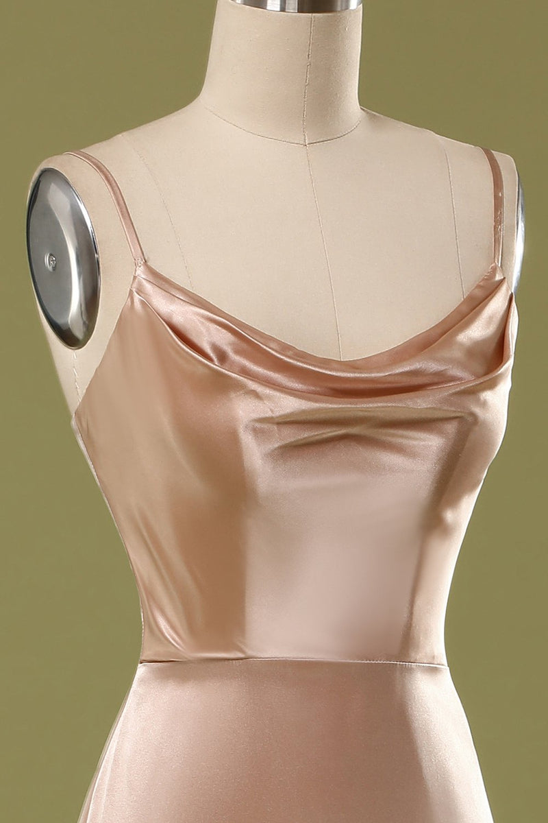 Load image into Gallery viewer, Champagne Satin Dress