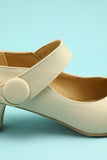 Creamy Ankle Straps Heels