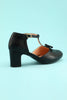 Load image into Gallery viewer, Leather Black Chunky Heels