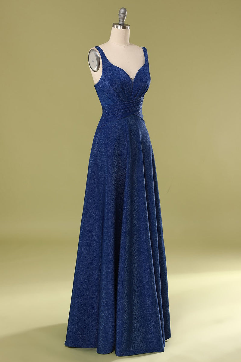 Load image into Gallery viewer, Glitter Royal Blue Long Prom Dress