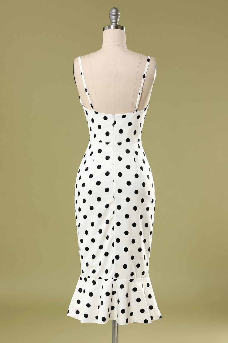 Load image into Gallery viewer, Yellow White Polka Dots Mermaid Dress