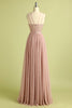 Load image into Gallery viewer, Pink Split Front Spaghetti Straps Prom Dress