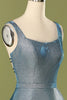 Load image into Gallery viewer, Glitter Blue Open Back Long Prom Dress