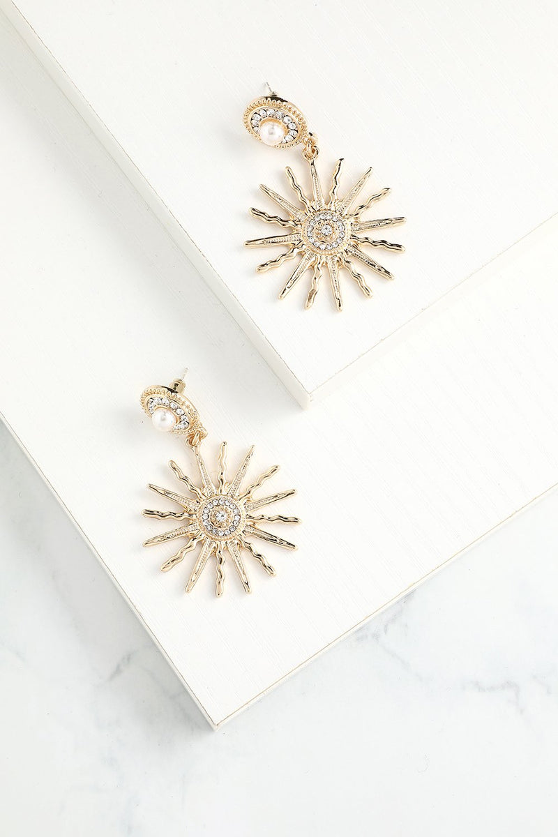 Load image into Gallery viewer, Sunflower Drop Earrings