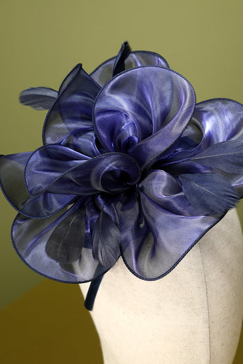 1920s Blue Organza Beaded Headband