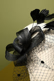 Black 1920s Feather Headband